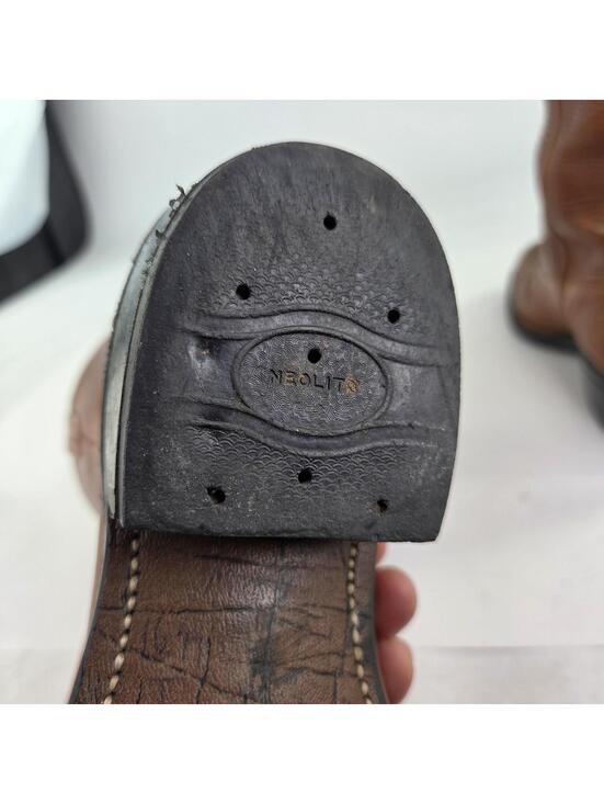 VTG Double H Horseshoe Cowboy Boot US 8.5 D Steel Toe Work Boots USA Western main image 4